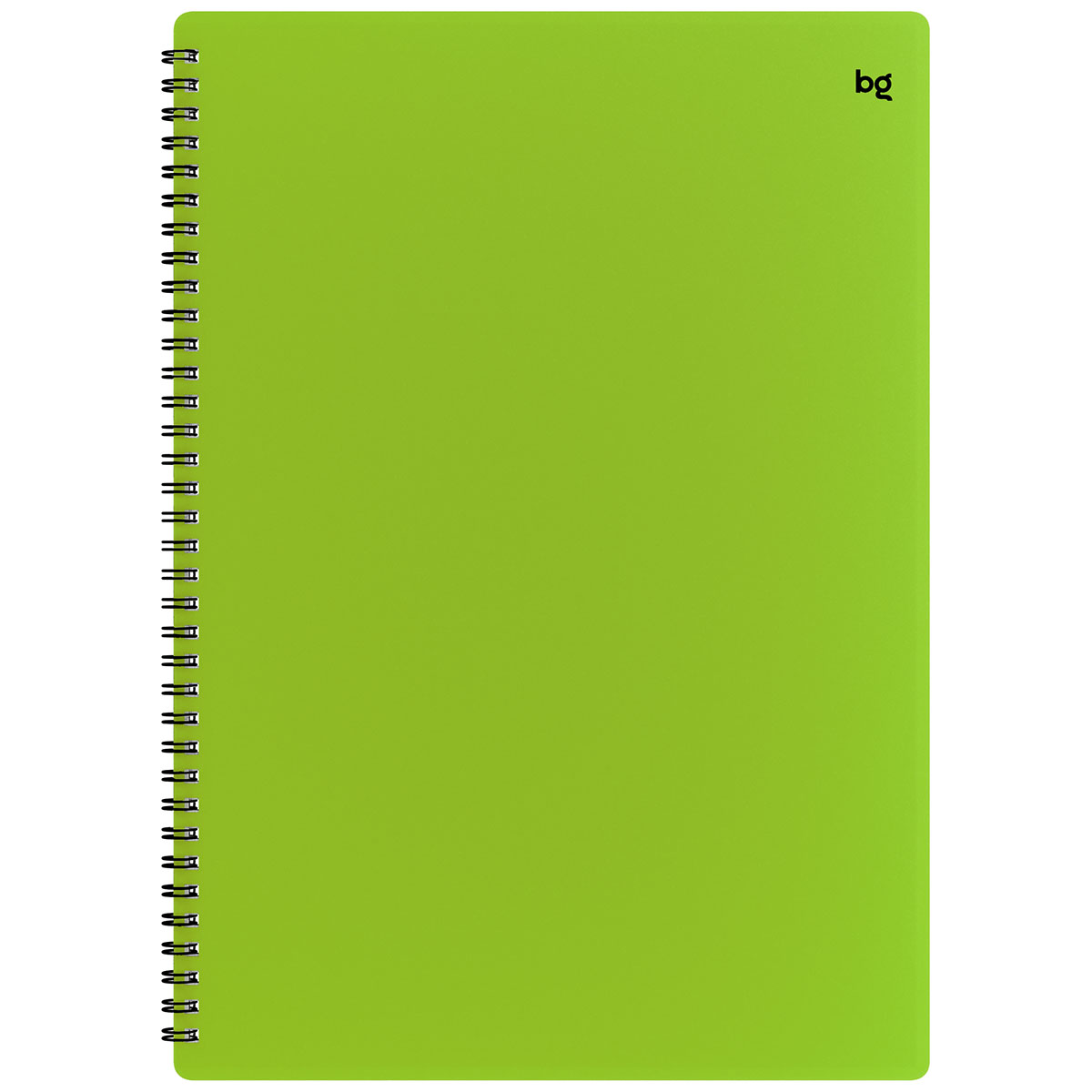 Тетрадь 80л., А4 клетка на гребне BG "Neon", пластиковая обложка, салатовый