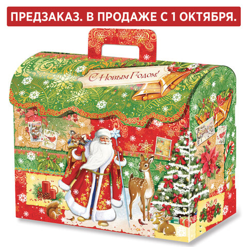 Подарок новогодний "СУНДУК СПЕШУ НА ПРАЗДНИК", НАБОР конфет 1000г, картонная коробка, МОСУПАК