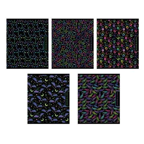 Тетрадь А5 48л. ПЗБМ скоба, клетка, фольга, TWIN лак, Во сне (микс в спайке), 23775