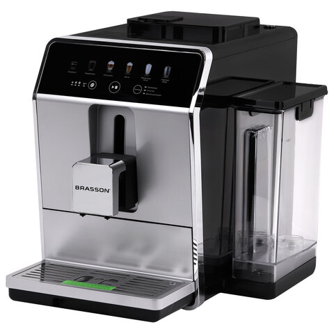 Кофемашина автоматическая BRASSON (БРАССОН) ACM-1592A, дисплей, капучинатор, 6 напитков, 1450 Вт, 20 бар, 457886
