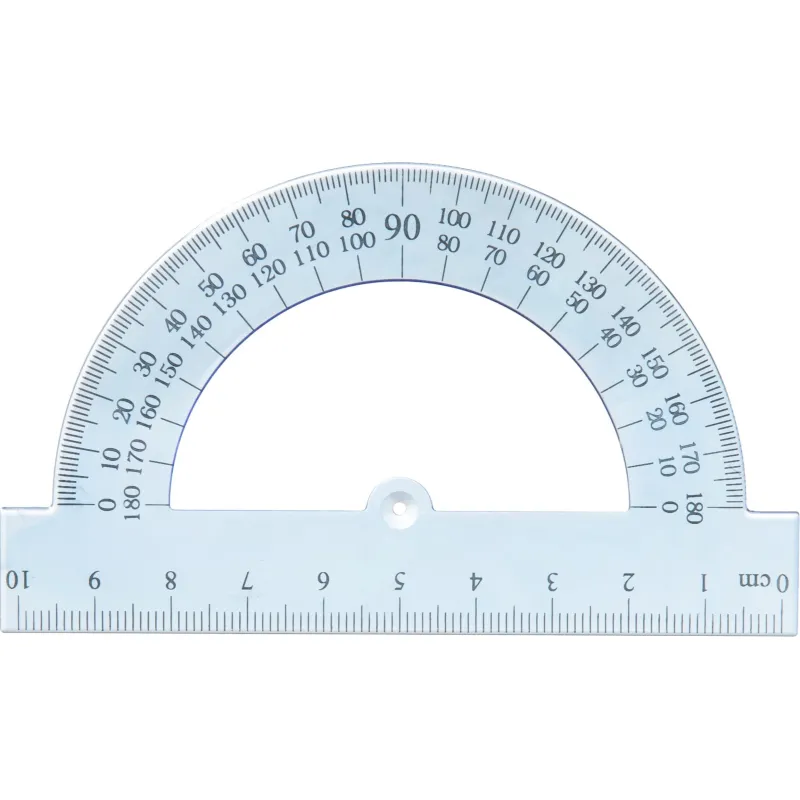 Транспортир 10см №1 School 180 градусов, прозрачный синий