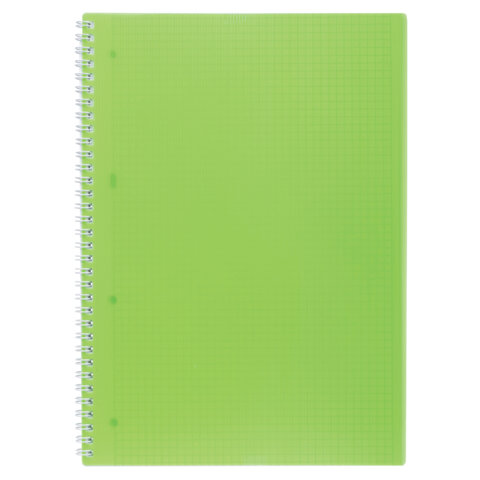 Тетрадь обложка пластик, А4 80л. гребень, клетка, HATBER, LINE NEON Зеленая, 081542, 80Т4В1гр_03034